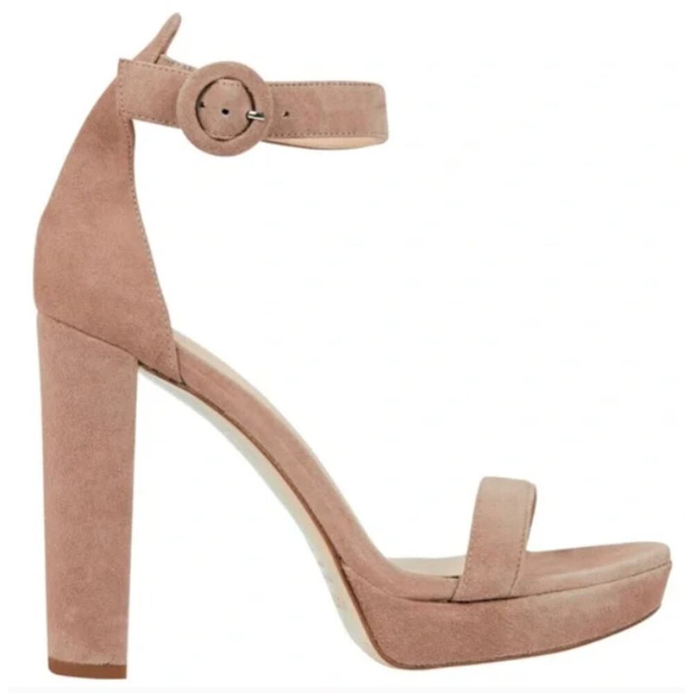 $498 MSRP - L’Agence Cecile Ankle Strap Sandal Heels Nude Tan Sz 7 - NWOB